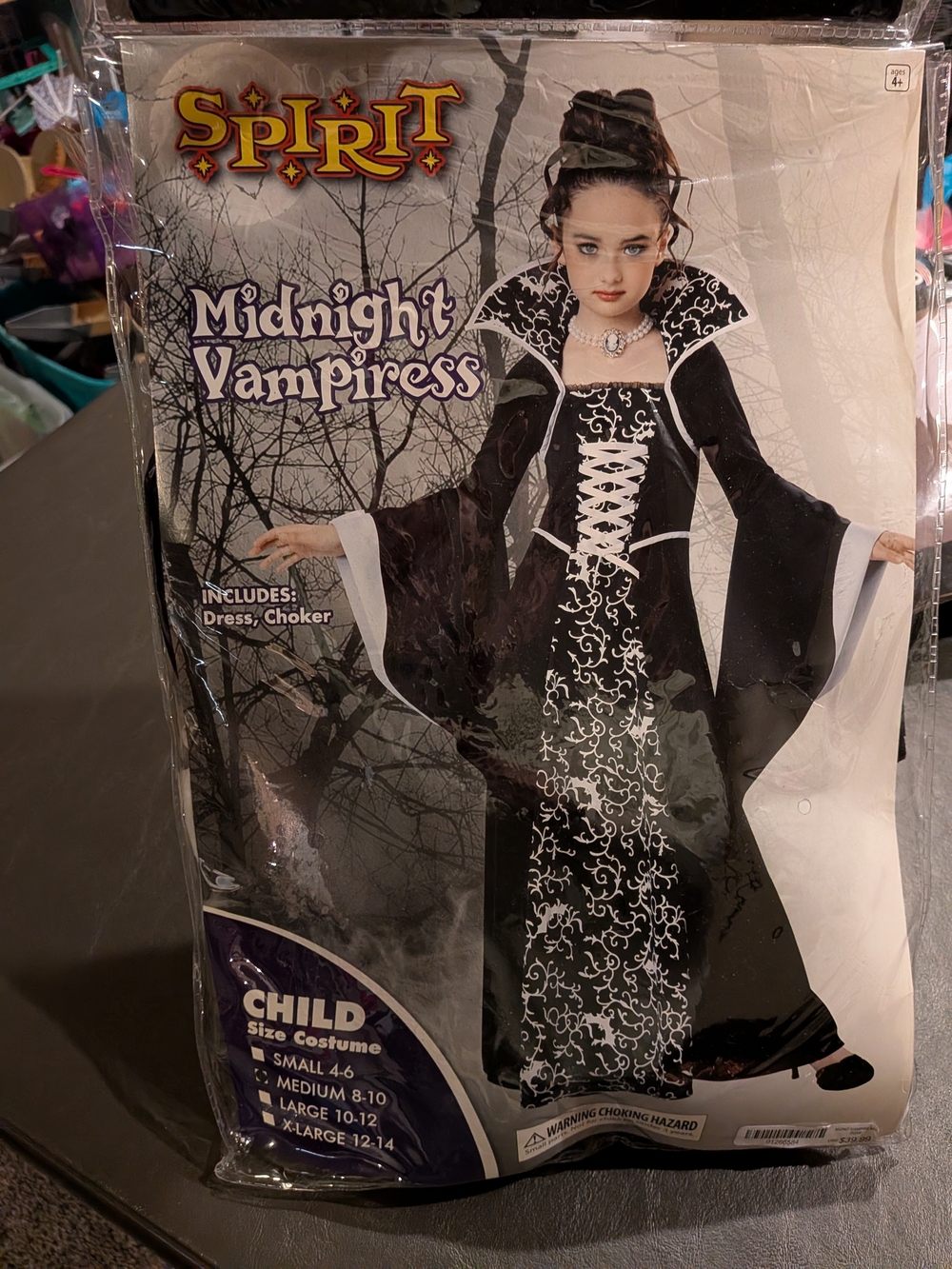 Spirit Midnight Vampiress Child Costume Size Medium (8-10)